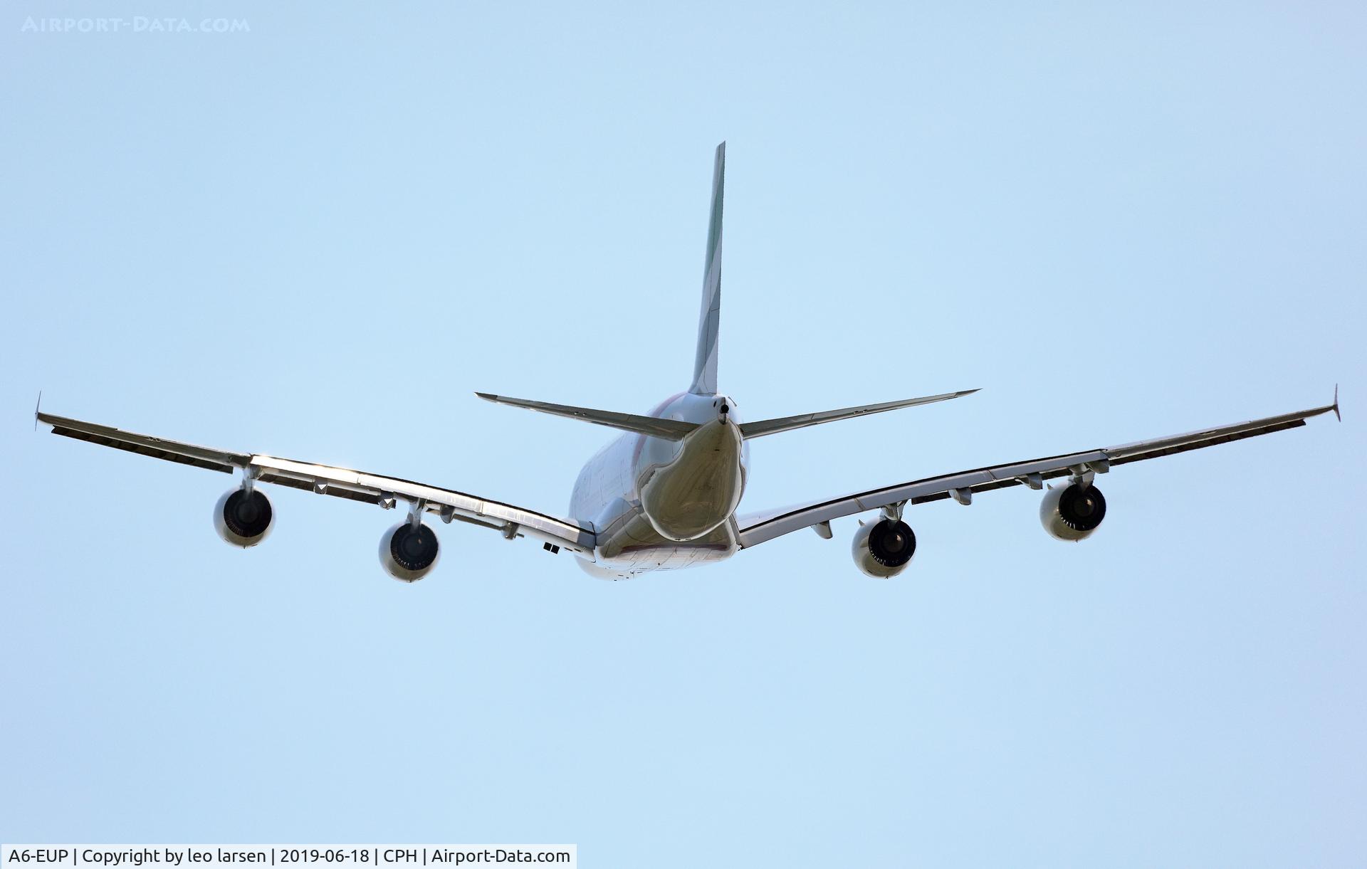 A6-EUP, 2016 Airbus A380-842 C/N 228, Copenhagen T/O R-22L 18.6.2019