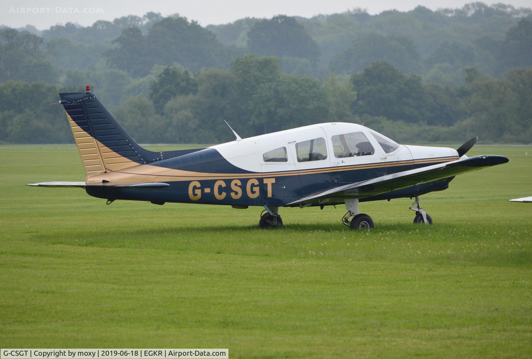 G-CSGT, 1988 Piper PA-28-161 Cherokee Warrior II C/N 2816069, Piper PA-28-161 Cherokee Warrior II at Redhill.