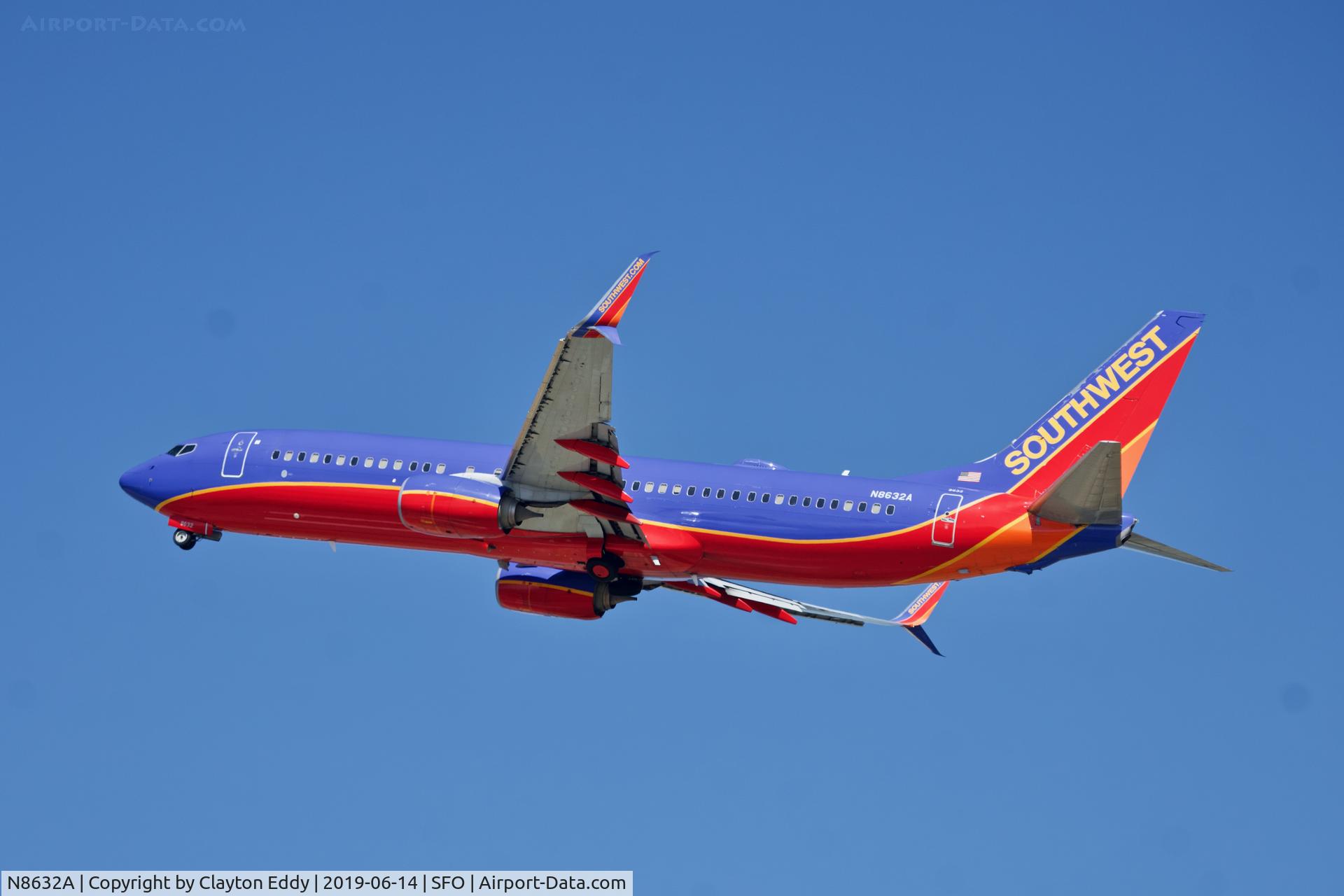 N8632A, 2014 Boeing 737-8H4 C/N 60082, SFO 2019.