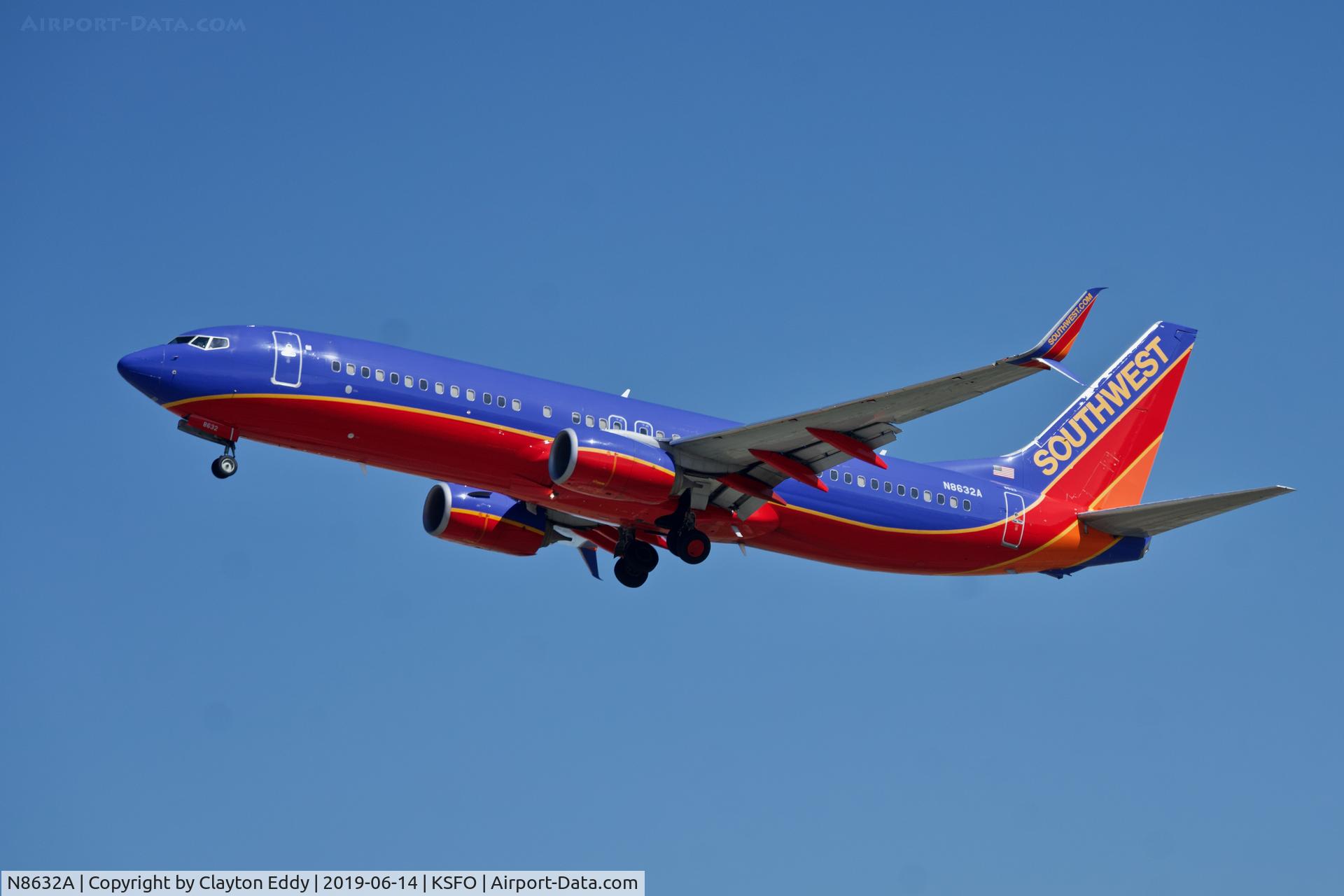 N8632A, 2014 Boeing 737-8H4 C/N 60082, SFO 2019.