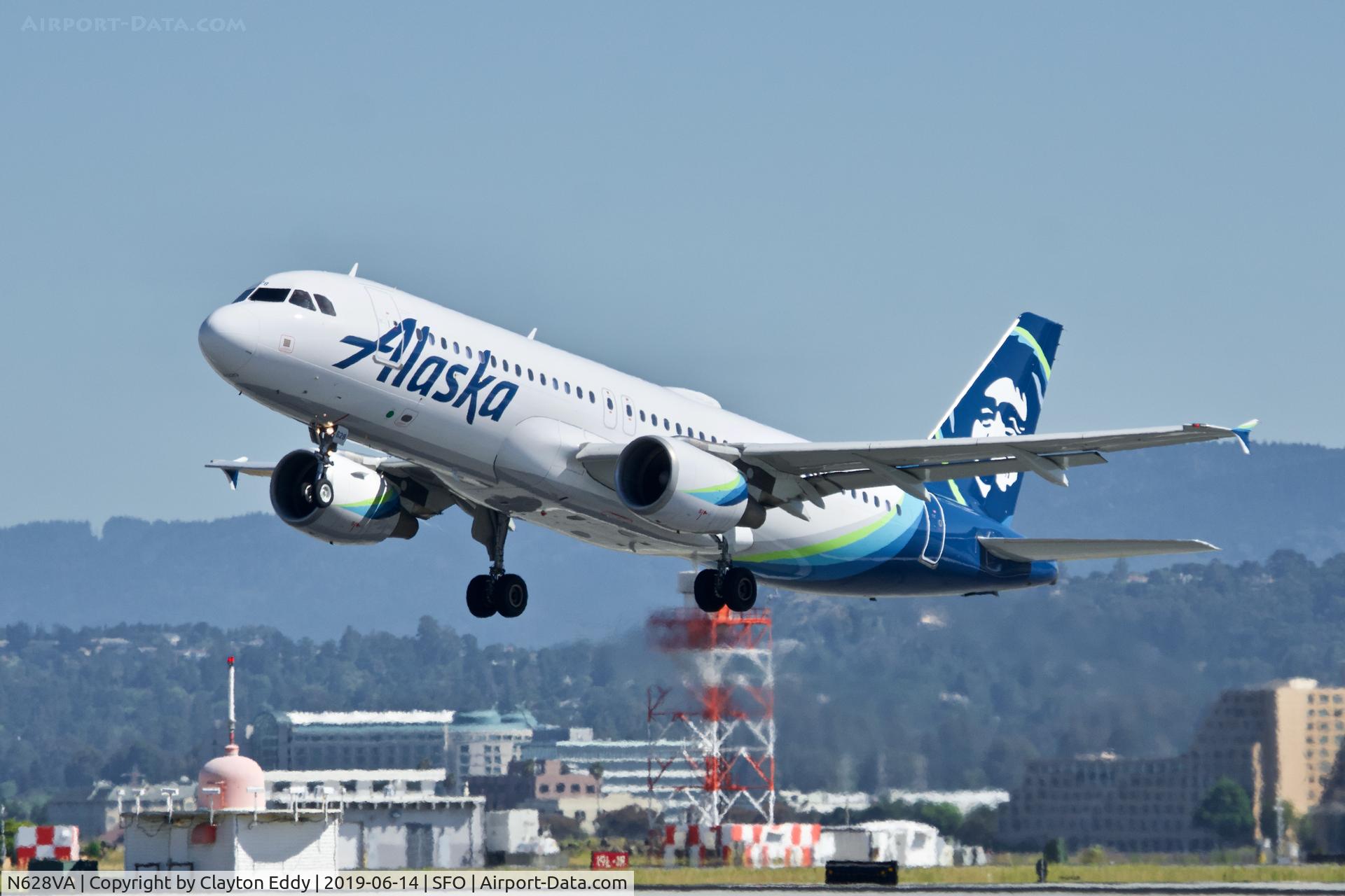 N628VA, 2007 Airbus A320-214 C/N 2993, SFO 2019.