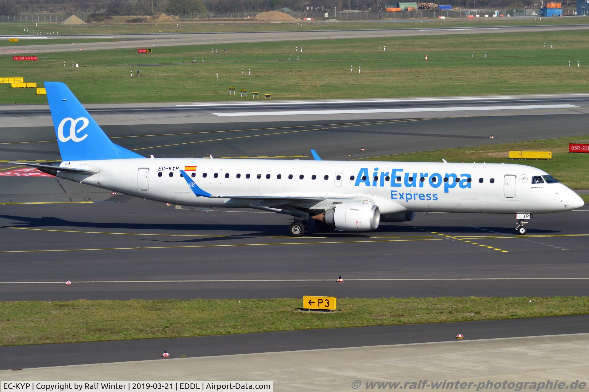 EC-KYP, 2010 Embraer 195LR (ERJ-190-200LR) C/N 19000281, Embraer ERJ-195SR 190-200LR - UX AEA Air Europa - 19000281 - EC-KYP - 21.03.2019 - DUS