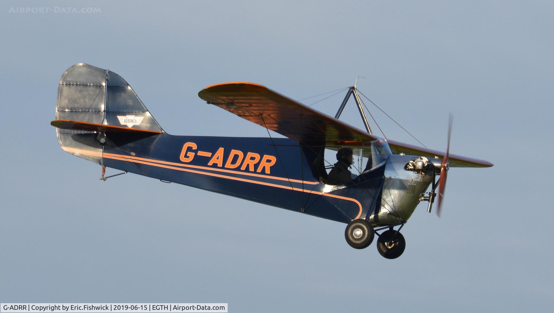 G-ADRR, 1936 Aeronca C-3 Collegian C/N A-734, 42. G-ADRR at The Evening Airshow at The Shuttleworth Collection, June, 2019.