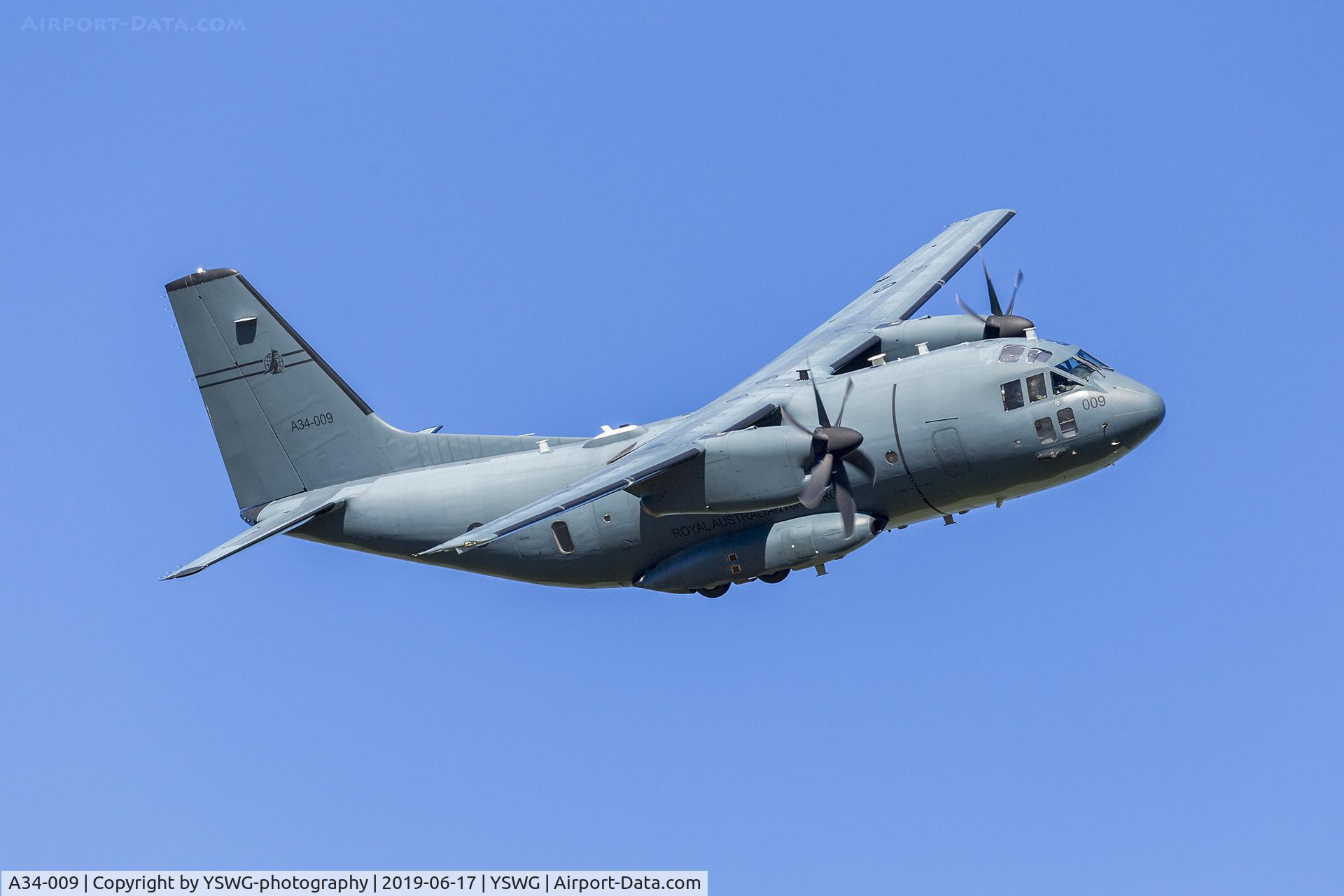 A34-009, 2017 Alenia C-27J Spartan C/N AUS09, RAAF (A34-009) Alenia C-27J Spartan flying over Wagga Wagga Airport