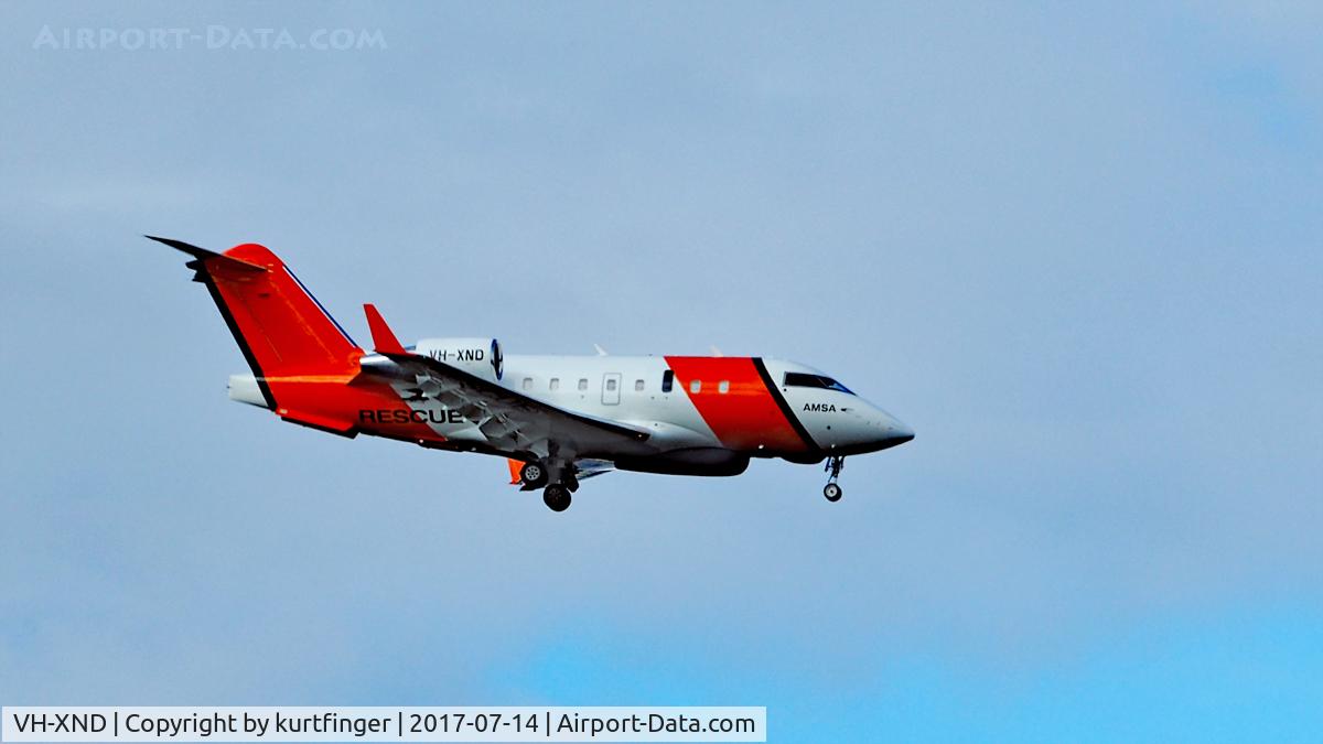 VH-XND, 2005 Bombardier Challenger 604 (CL-600-2B16) C/N 5634, Bombardier CL-600-2B16 VH-XND, final runway 21 YPPH 14/07/17.