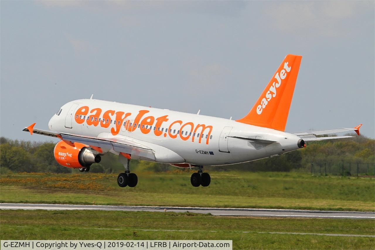 G-EZMH, 2003 Airbus A319-111 C/N 2053, Airbus A319-111, Landing rwy 25L, Brest-Bretagne airport (LFRB-BES)