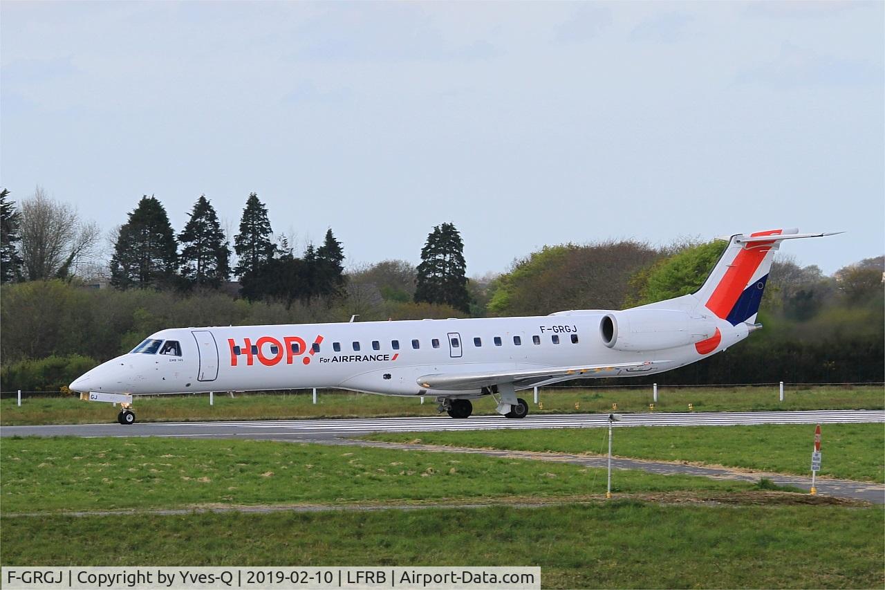 F-GRGJ, 1999 Embraer EMB-145EU (ERJ-145EU) C/N 145297, Embraer EMB-145EU, Take off run rwy 25L, Brest-Bretagne airport (LFRB-BES)