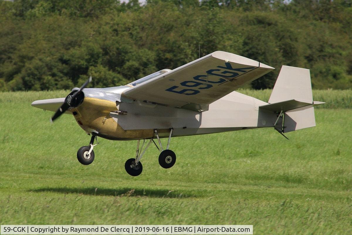 59-CGK, Tipsy T-66 Nipper 2 C/N 28, 59CGK landing at Matagne-le-Petit.