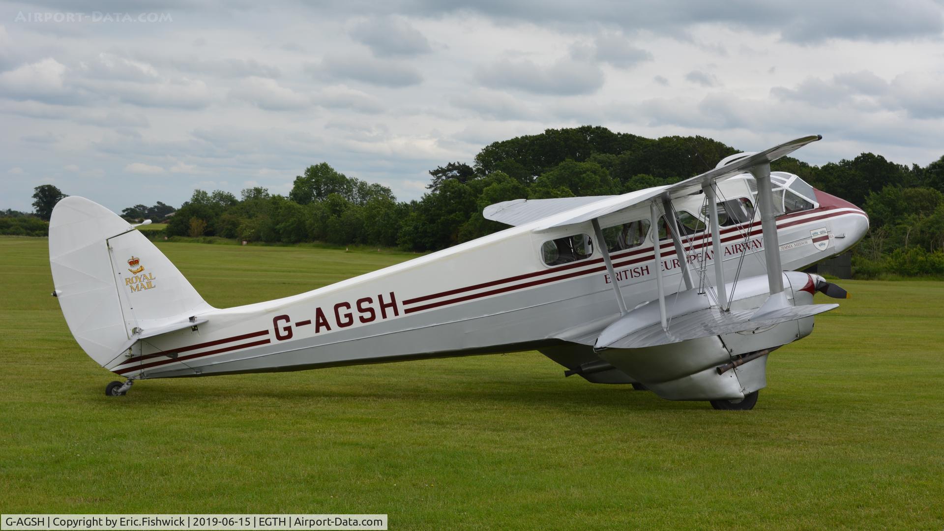 G-AGSH, 1945 De Havilland DH-89A Dominie/Dragon Rapide C/N 6884, 2. G-AGSH at The Evening Airshow at The Shuttleworth Collection, June, 2019.