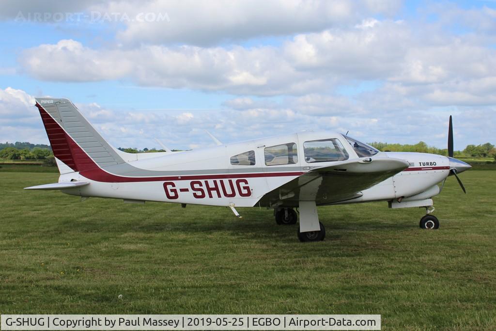 G-SHUG, 1977 Piper PA-28R-201T Cherokee Arrow III C/N 28R-7703048, Visiting Aircraft. Owned by G-SHUG Ltd. Ex:-N1026Q.
