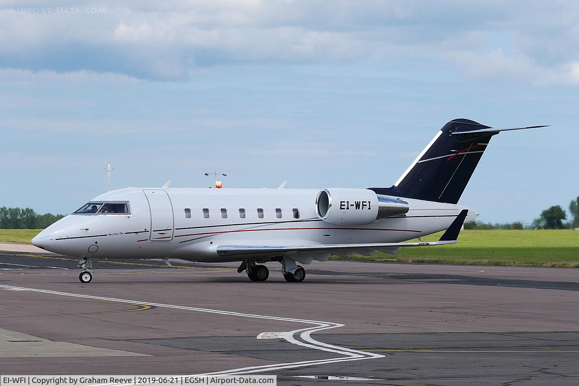 EI-WFI, 2009 Canadair Challenger 605 (CL-600-2B16) C/N 5812, Just landed at Norwich.