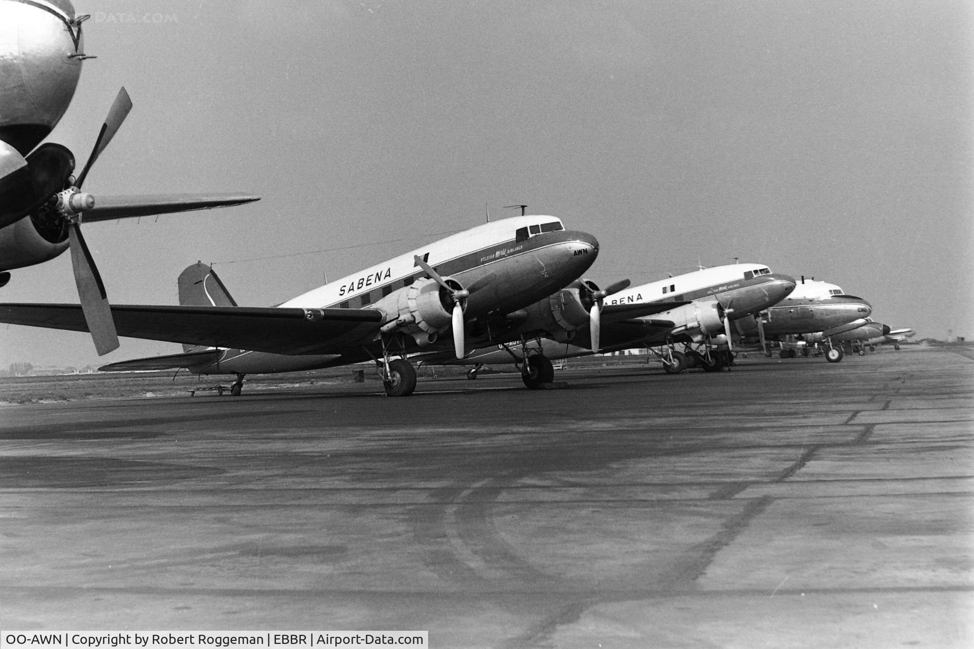 OO-AWN, Douglas C-47A Skytrain (DC-3) C/N 12767, Mid 1960's.SABENA.