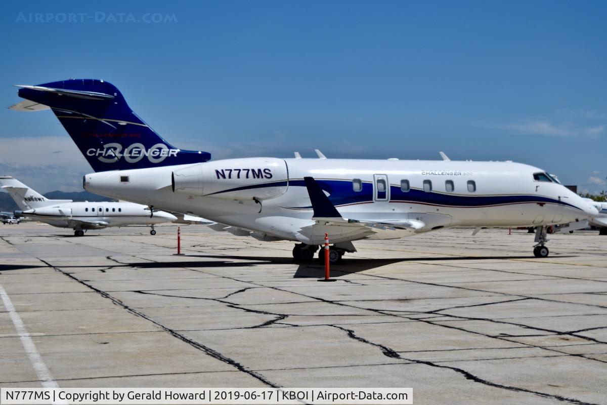 N777MS, 2007 Bombardier Challenger 300 (BD-100-1A10) C/N 20168, Parked on the south GA ramp.