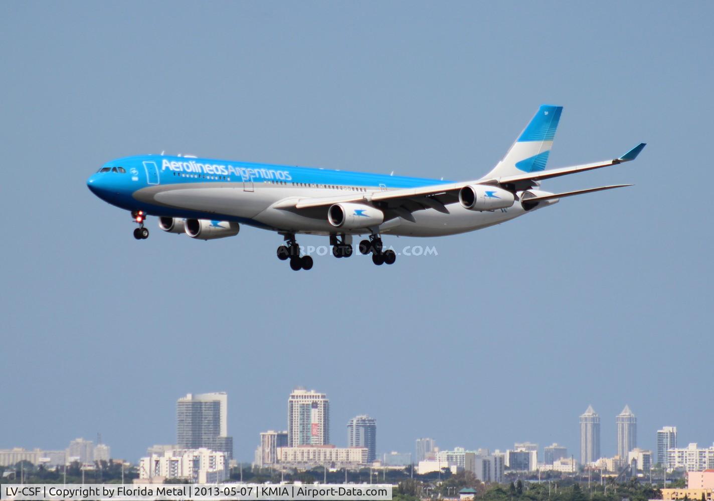 LV-CSF, 1996 Airbus A340-313X C/N 128, MIA spotting
