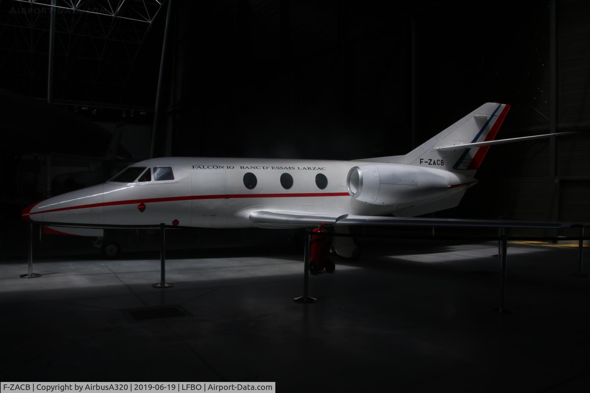 F-ZACB, Dassault Falcon 10 C/N 02, On display at Aeroscopia
