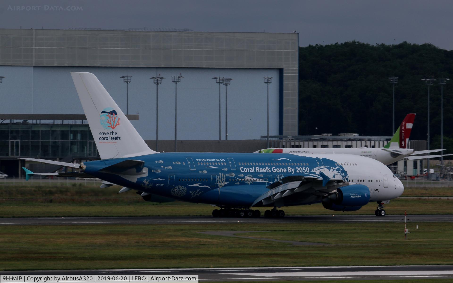 9H-MIP, 2006 Airbus A380-841 C/N 006, Arriving at Toulouse