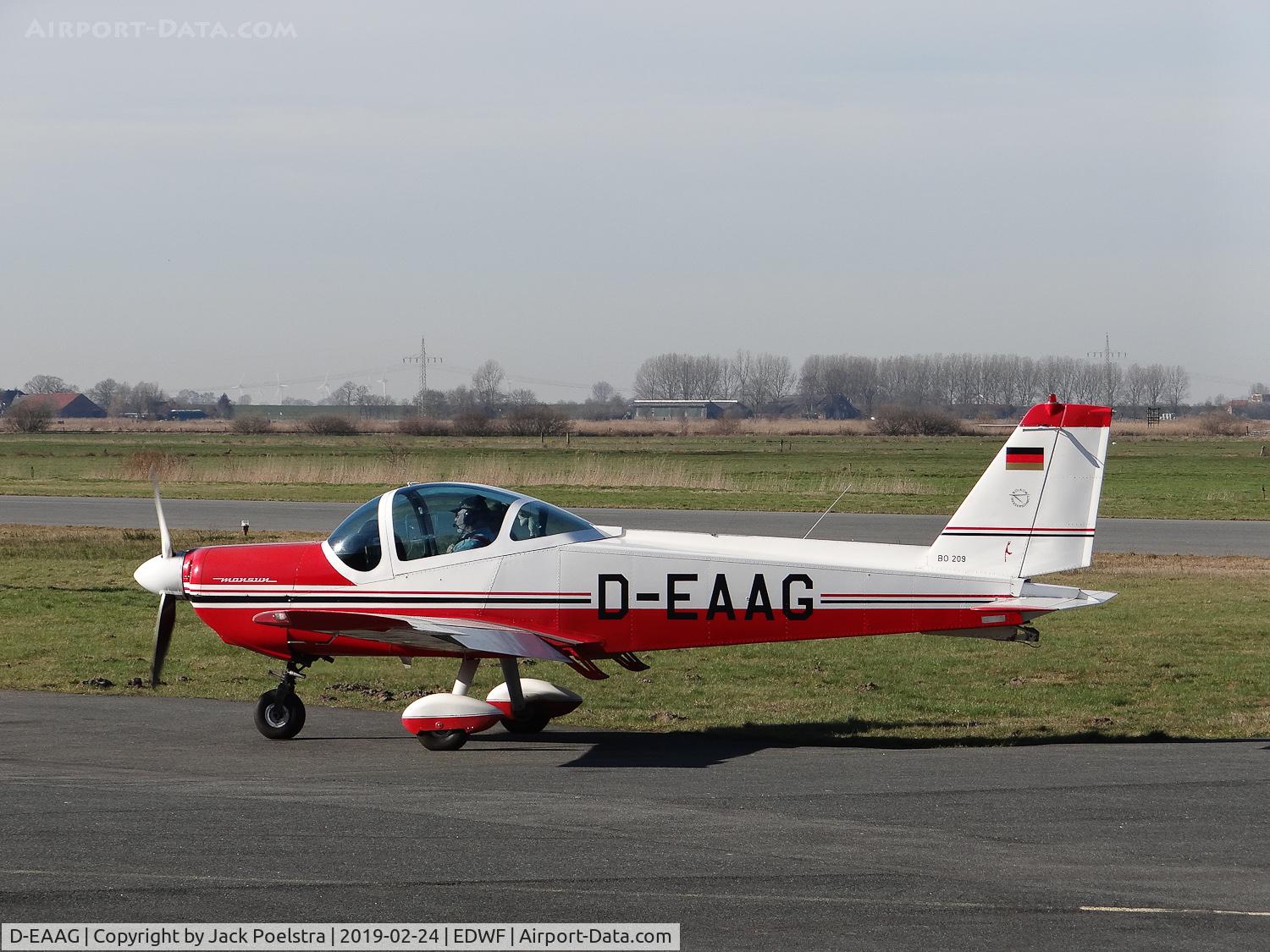 D-EAAG, 1972 Bolkow Bo-209C Monsun 160FV C/N 167, D-EAAG Taxiing at airport Leer