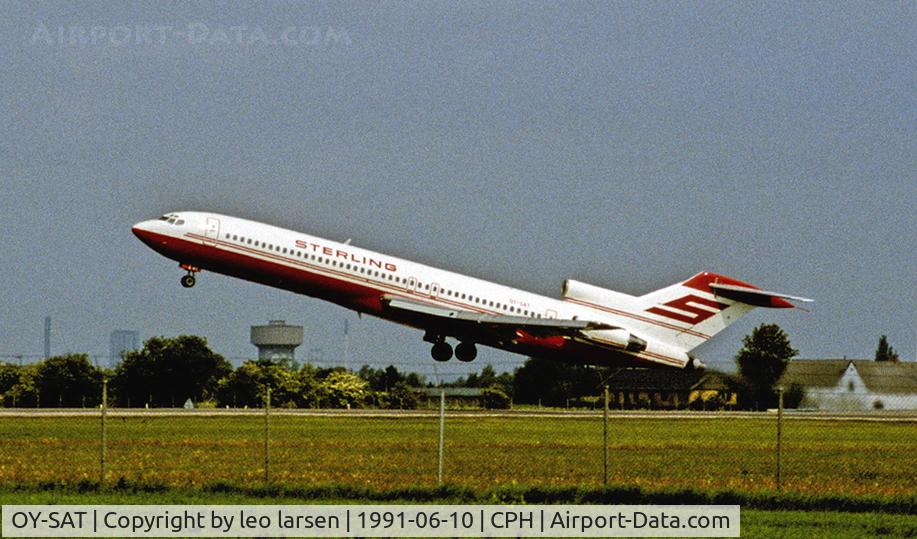OY-SAT, 1973 Boeing 727-2J4 C/N 20766, Copenhagen 10.6.1991