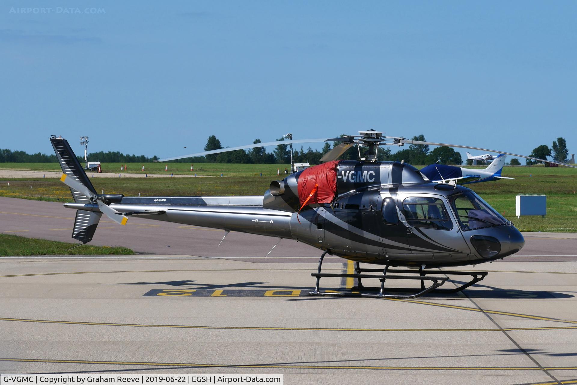 G-VGMC, 2001 Eurocopter AS-355N Ecureuil 2 C/N 5693, Parked at Norwich.