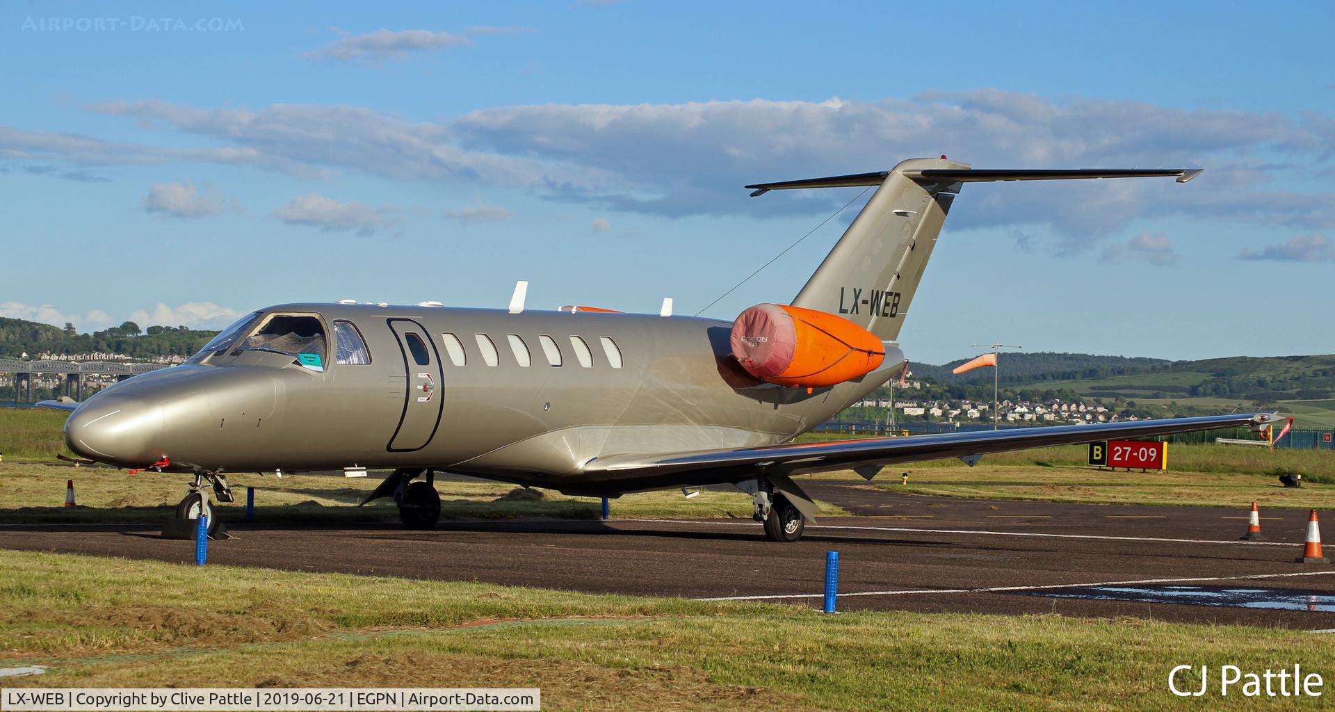 LX-WEB, 2007 Cessna 525B CitationJet CJ3 C/N 525B-0173, Visiting Dundee Riverside