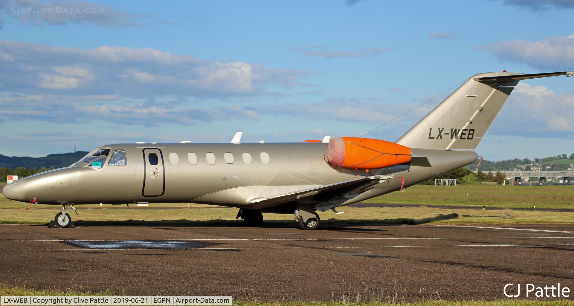 LX-WEB, 2007 Cessna 525B CitationJet CJ3 C/N 525B-0173, Visiting Dundee Riverside