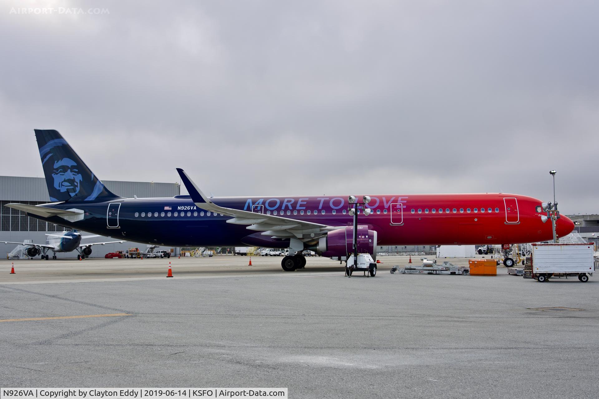 N926VA, 2018 Airbus A321-253N C/N 8120, SFO 2019.