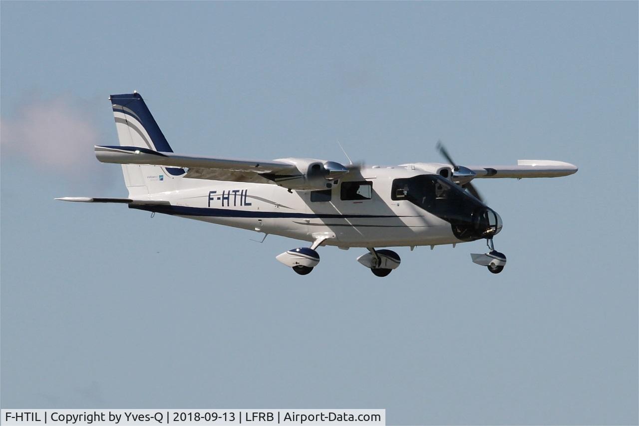 F-HTIL, 2018 Vulcanair P.68 Observer 2 C/N 507-49/OB2, Vulcanair P.68 Observer 2, On final rwy 07R, Brest-Bretagne airport (LFRB-BES)