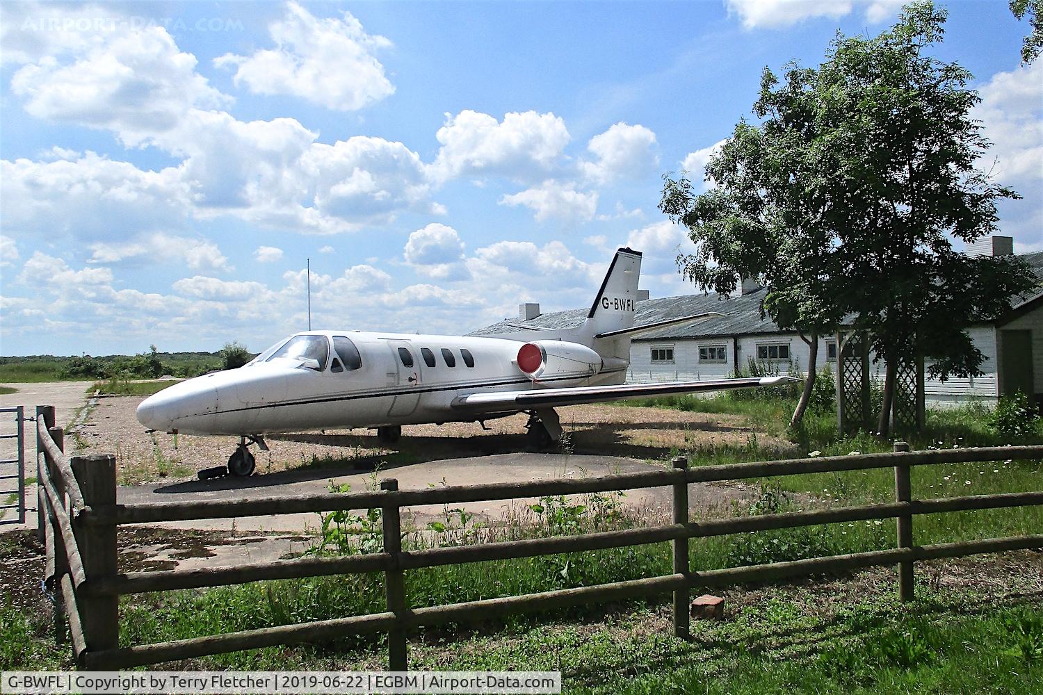 G-BWFL, 1975 Cessna 500 Citation C/N 500-0264, Moved to a new location within the airfield at Tatenhill airport , Burton-on-Trent