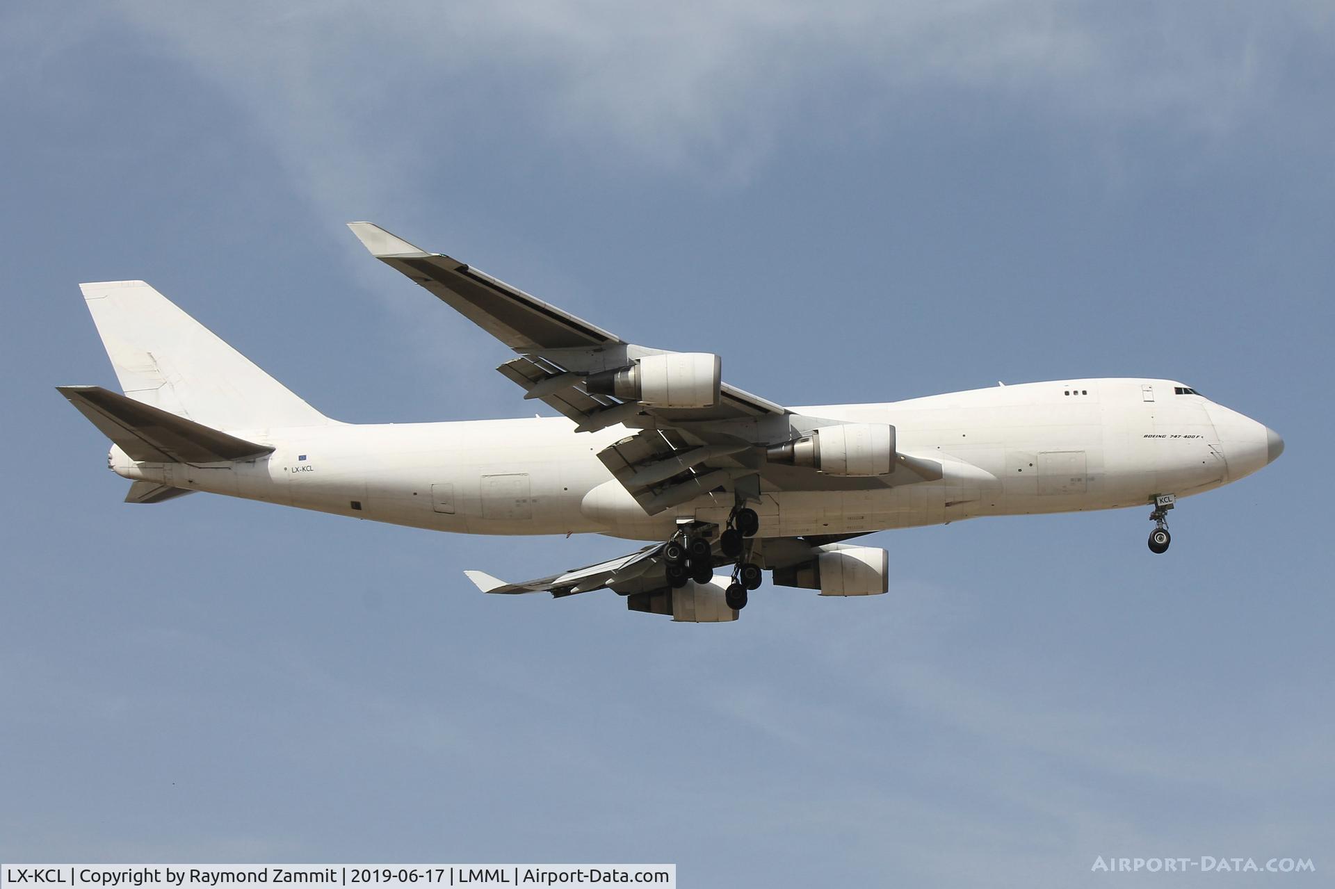 LX-KCL, 2008 Boeing 747-4HAERF C/N 35236, B747 LX-KCL CargoLux coming in for a point job at ACM Malta