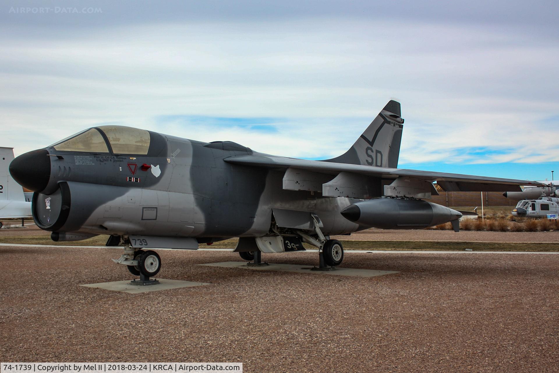 74-1739, 1974 LTV A-7D Corsair II C/N D-414, On display at the South Dakota Air and Space Museum at Ellsworth Air Force Base.