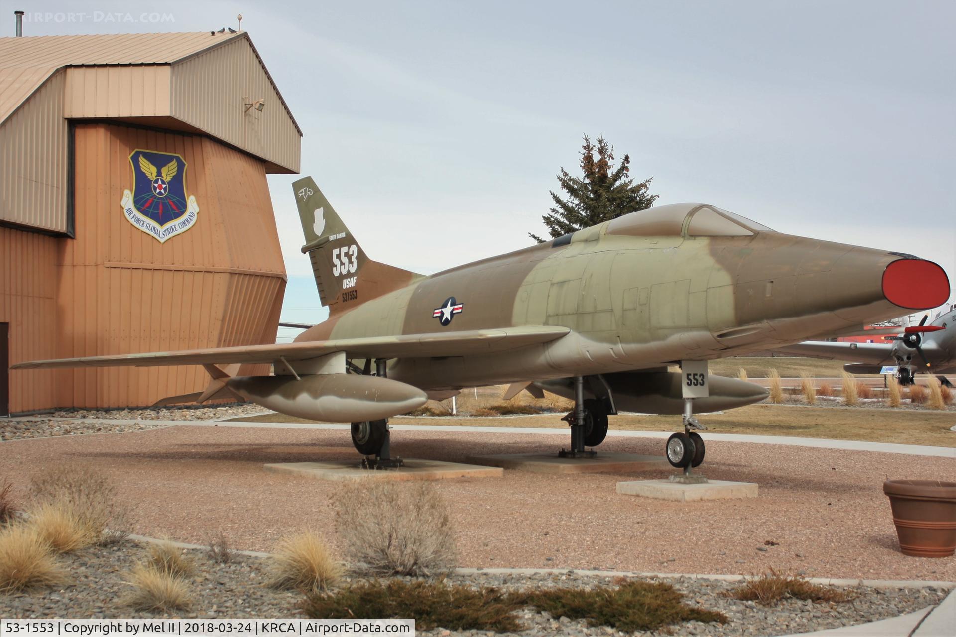 53-1553, 1953 North American F-100A Super Sabre C/N 192-48, On display at the South Dakota Air and Space Museum at Ellsworth Air Force Base.