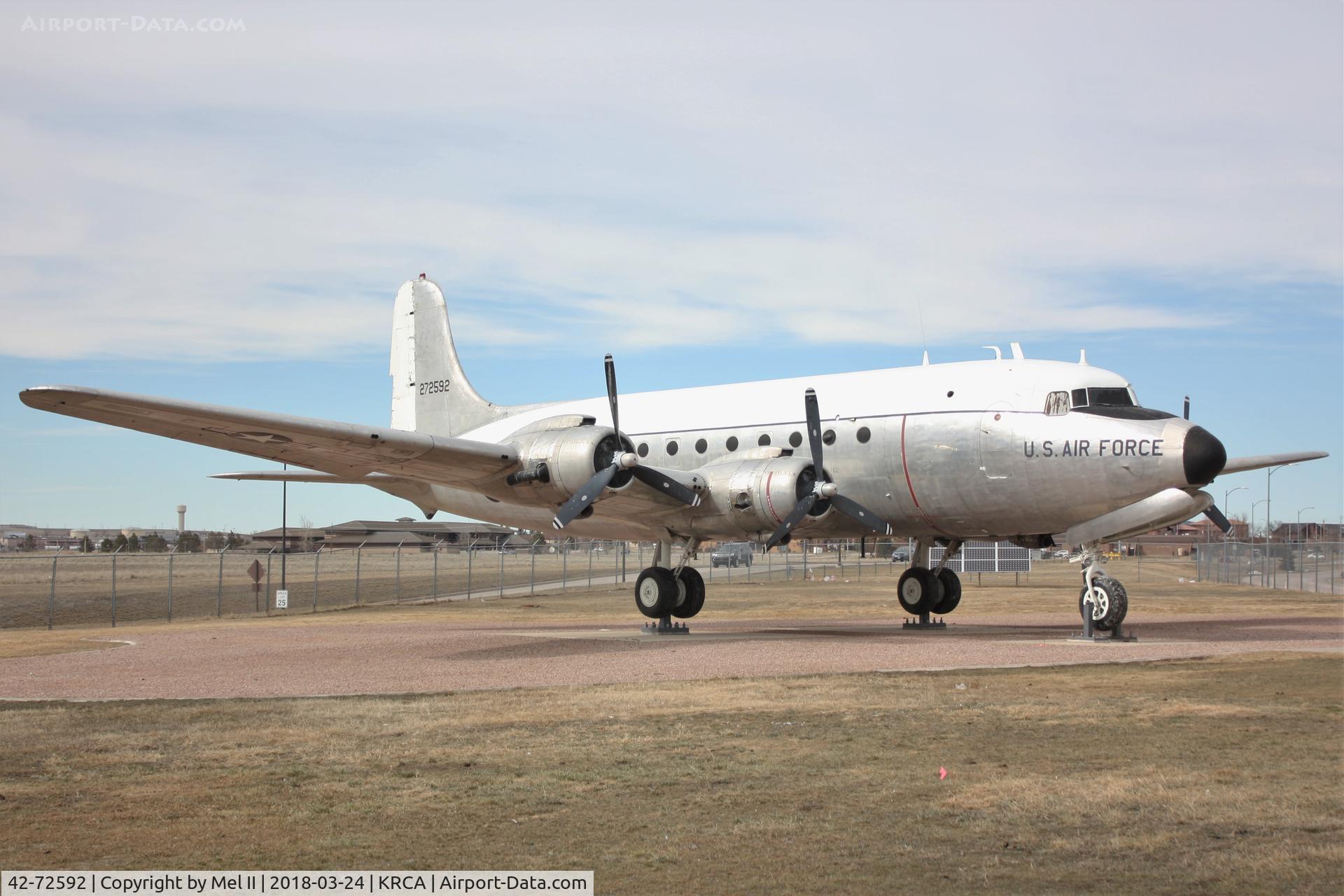 42-72592, 1942 Douglas C-54D-5-DC Skymaster C/N 10697, On display at the South Dakota Air and Space Museum at Ellsworth Air Force Base.