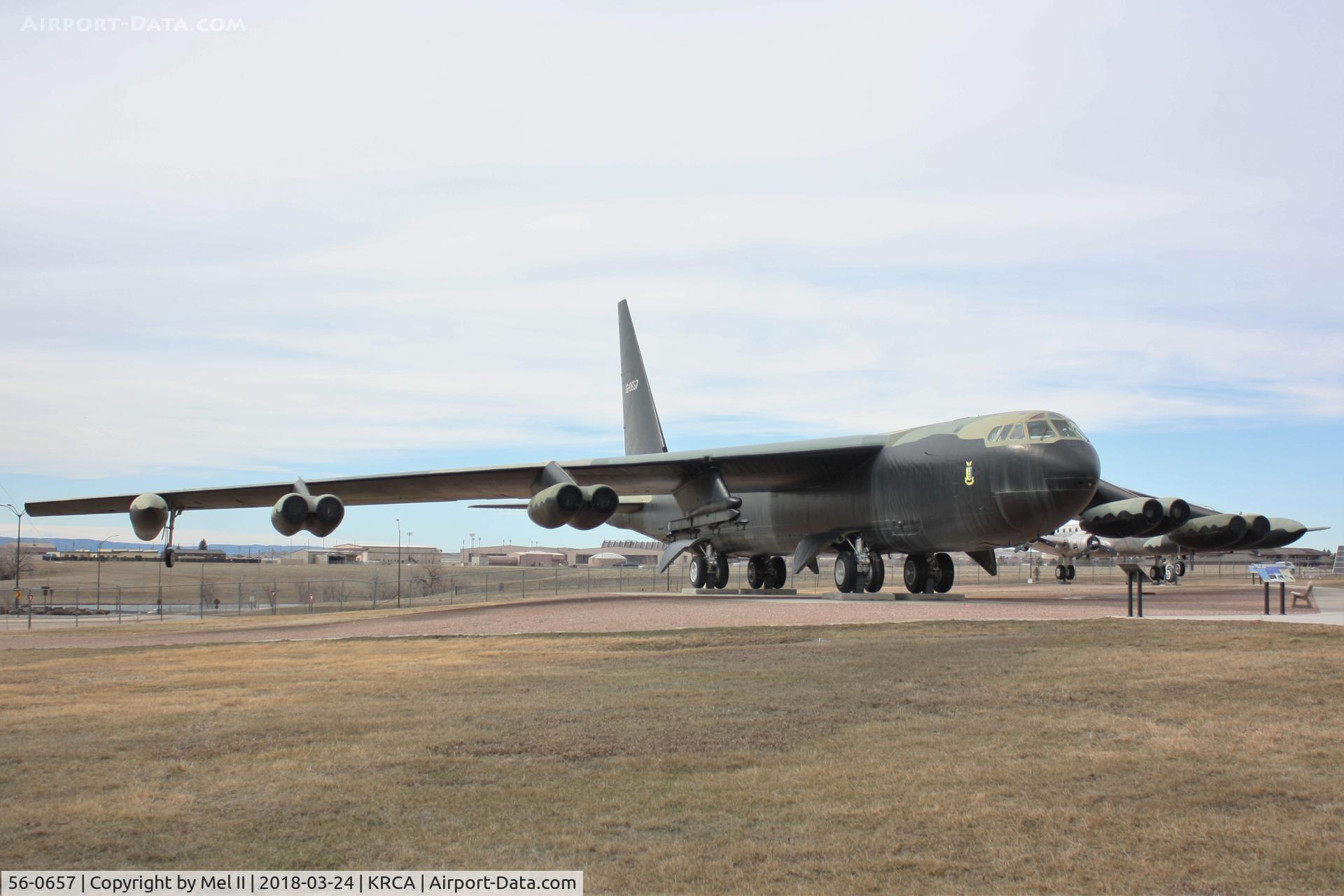 56-0657, 1956 Boeing B-52D-30-BW Stratofortress C/N 464028, On display at the South Dakota Air and Space Museum at Ellsworth Air Force Base.