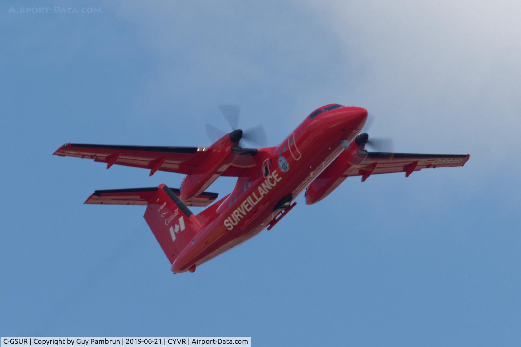 C-GSUR, 1986 De Havilland Canada CC-142 Dash 8 (DHC-8-102) C/N 46, Departing
