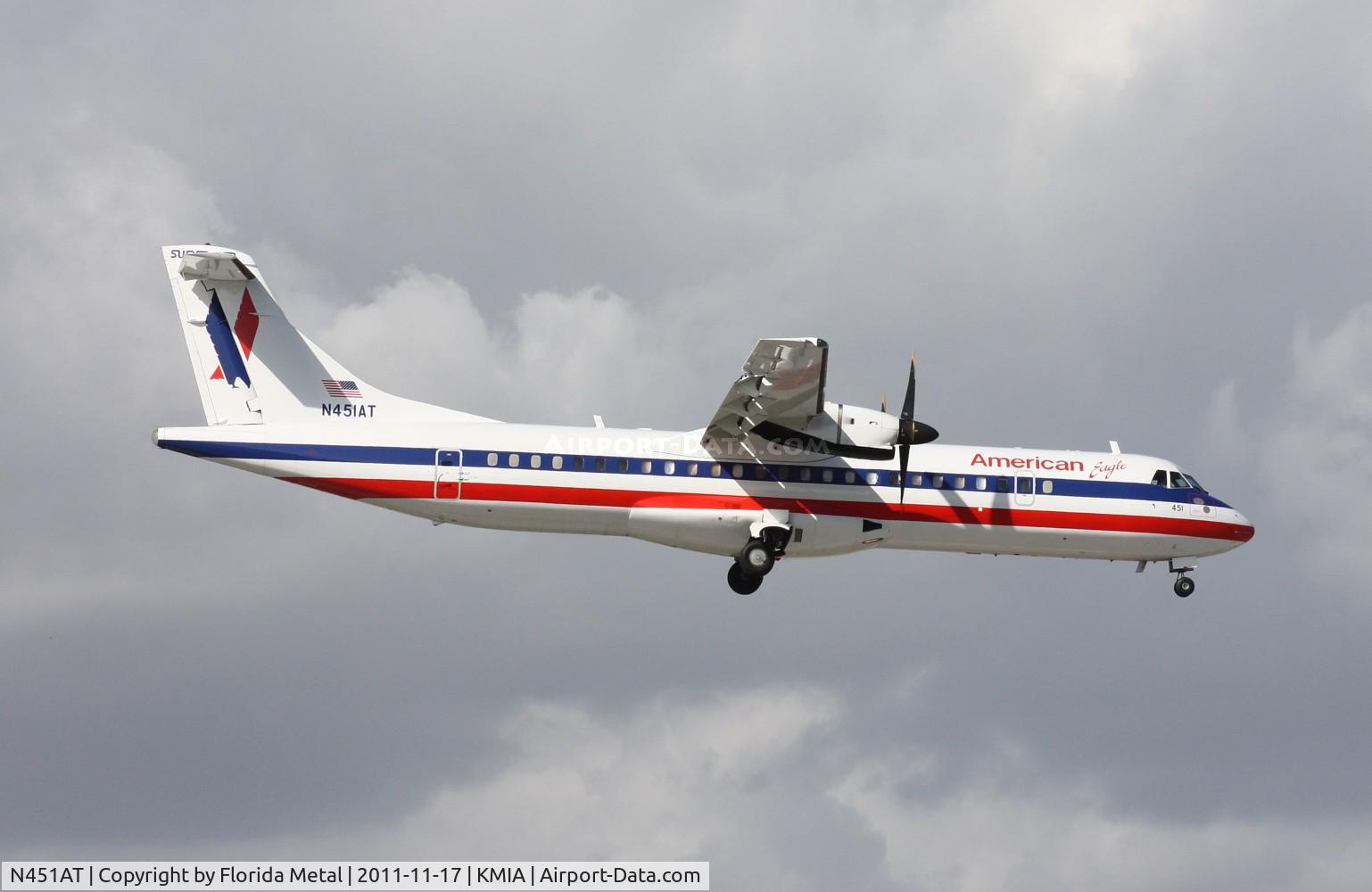 N451AT, 1995 ATR 72-212 C/N 451, MIA spotting