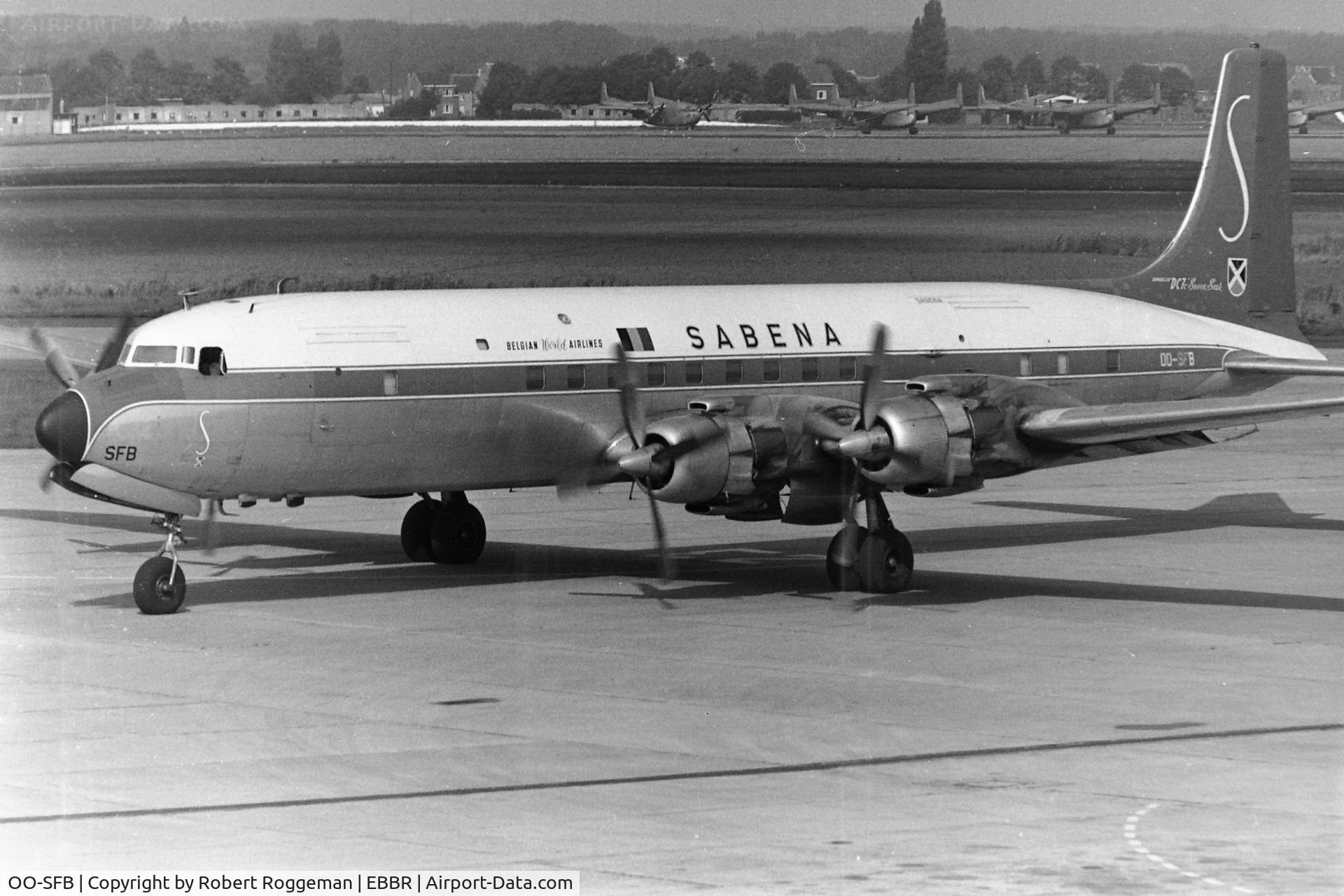 OO-SFB, 1956 Douglas DC-7C Seven Seas Seven Seas C/N 45158/744, MID 1960's.SABENA.