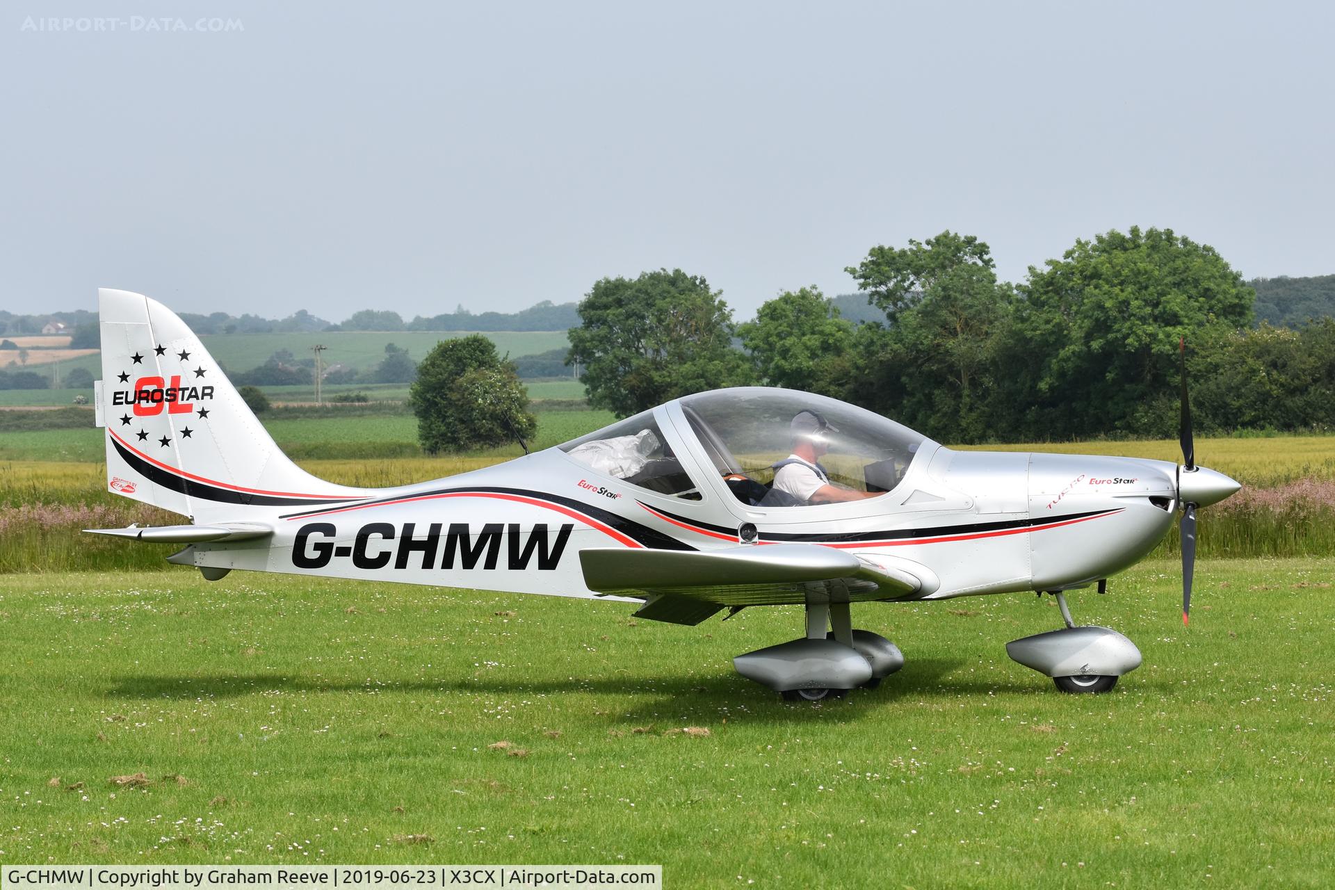 G-CHMW, 2013 Aerotechnik EV-97 Eurostar SL C/N LAA 315B-15158, Just landed at Northrepps.