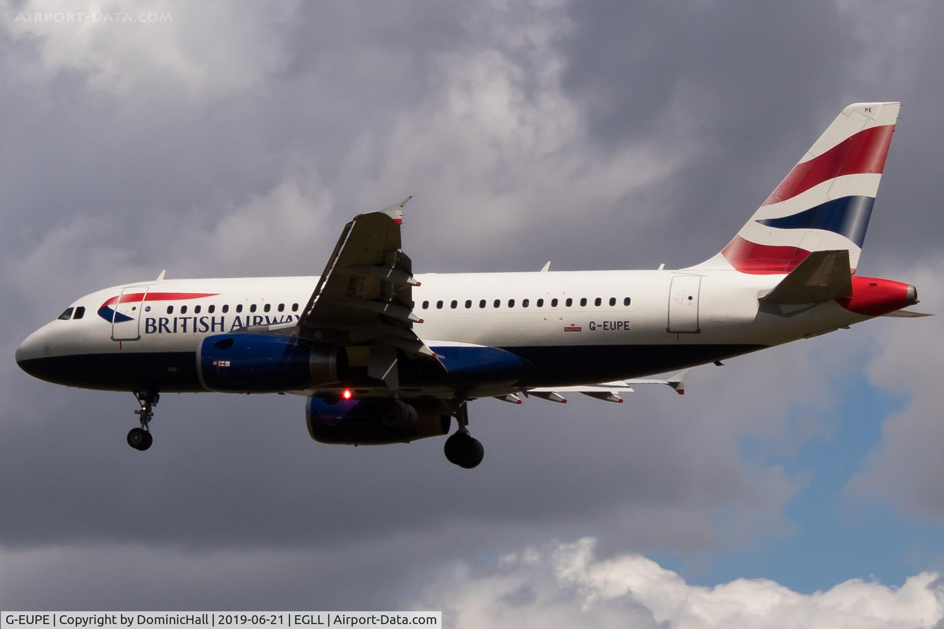 G-EUPE, 2000 Airbus A319-131 C/N 1193, Landing RWY 27L