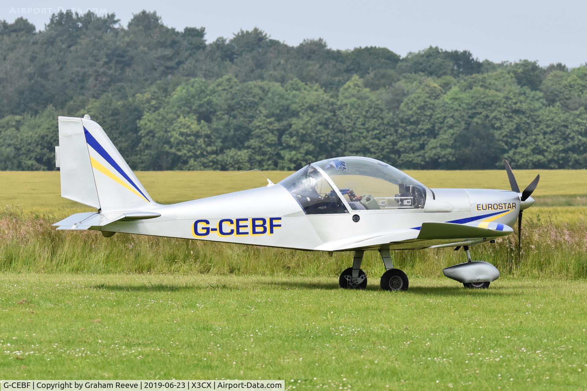 G-CEBF, 2006 Aerotechnik EV-97A Eurostar C/N PFA 315A-14525, Parked at Northrepps.