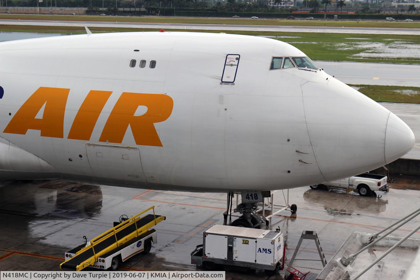 N418MC, 2002 Boeing 747-47UF C/N 32840, Atlas Air at the MIA cargo area.