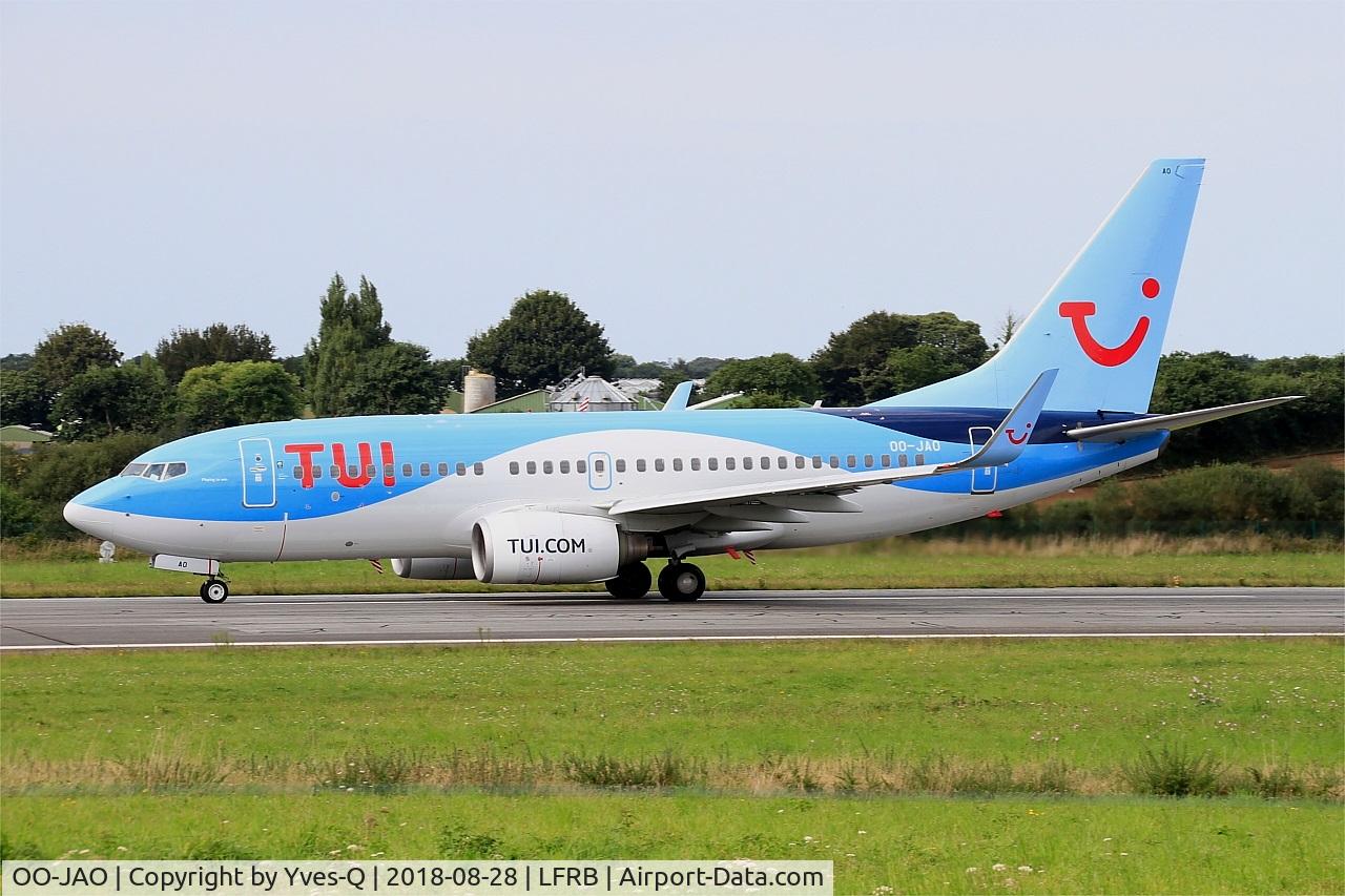 OO-JAO, 2008 Boeing 737-7K5 C/N 35141, Boeing 737-7K5, Lining up rwy 25L, Brest-Bretagne airport (LFRB-BES)