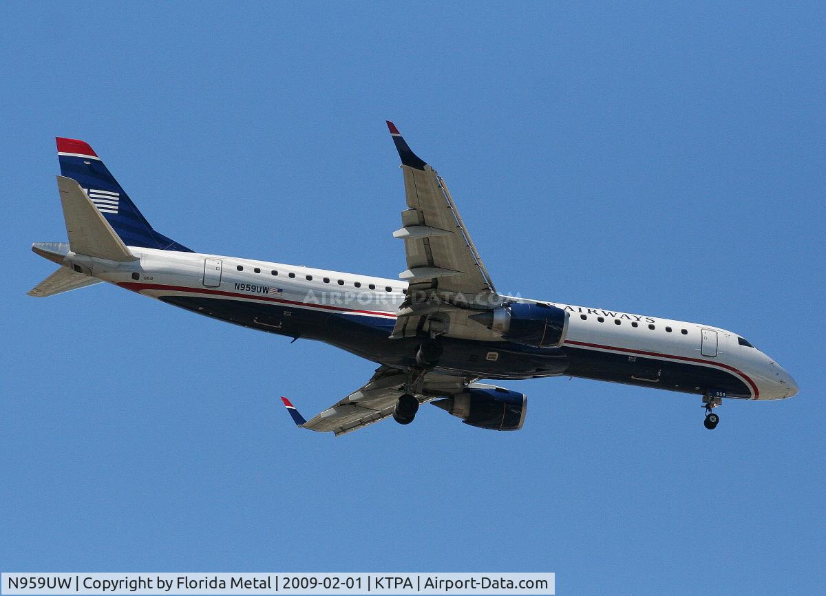 N959UW, 2008 Embraer 190AR (ERJ-190-100IGW) C/N 19000166, TPA spotting