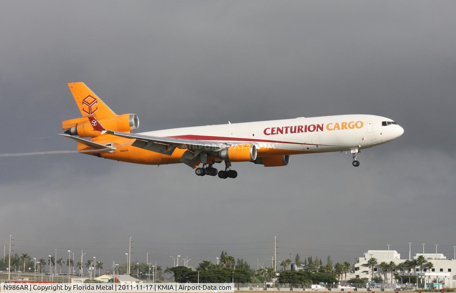 N986AR, 1991 McDonnell Douglas MD-11F C/N 48426, MIA spotting