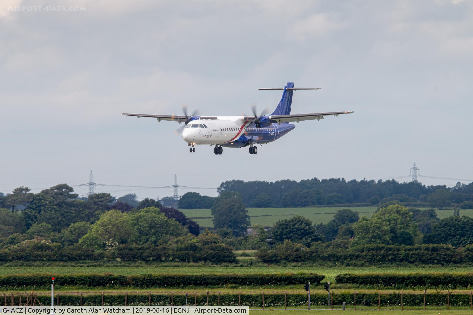 G-IACZ, 2018 ATR 72-212A C/N 1482, Landing Runway 20 Humberside Airport