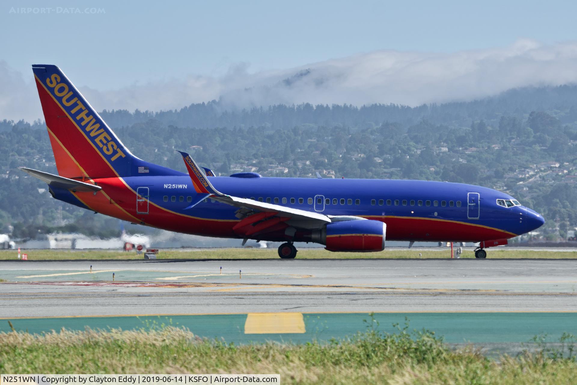 N251WN, 2006 Boeing 737-7H4 C/N 32510, SFO 2019.