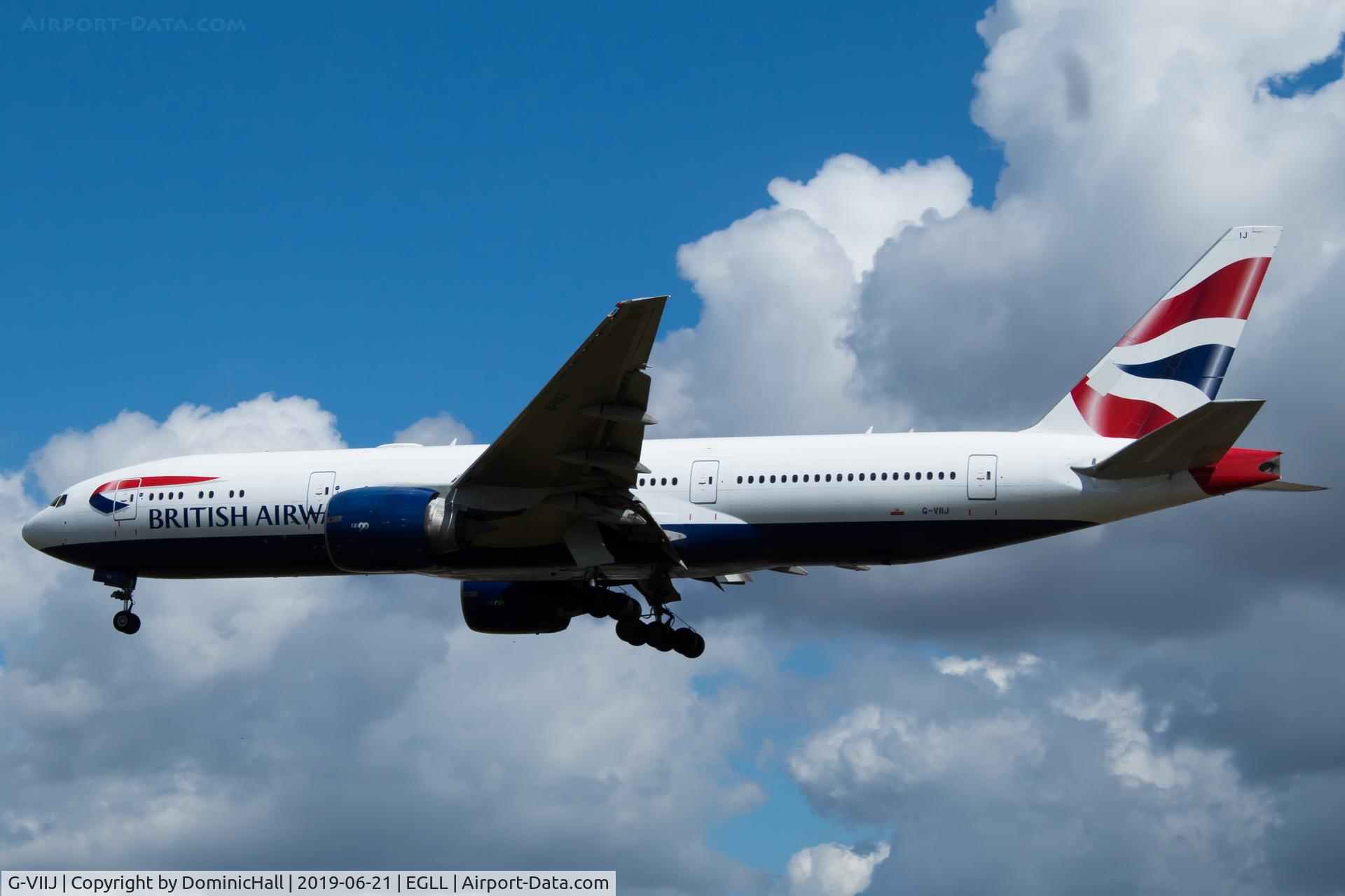 G-VIIJ, 1997 Boeing 777-236/ER C/N 27492, Landing RWY 27L