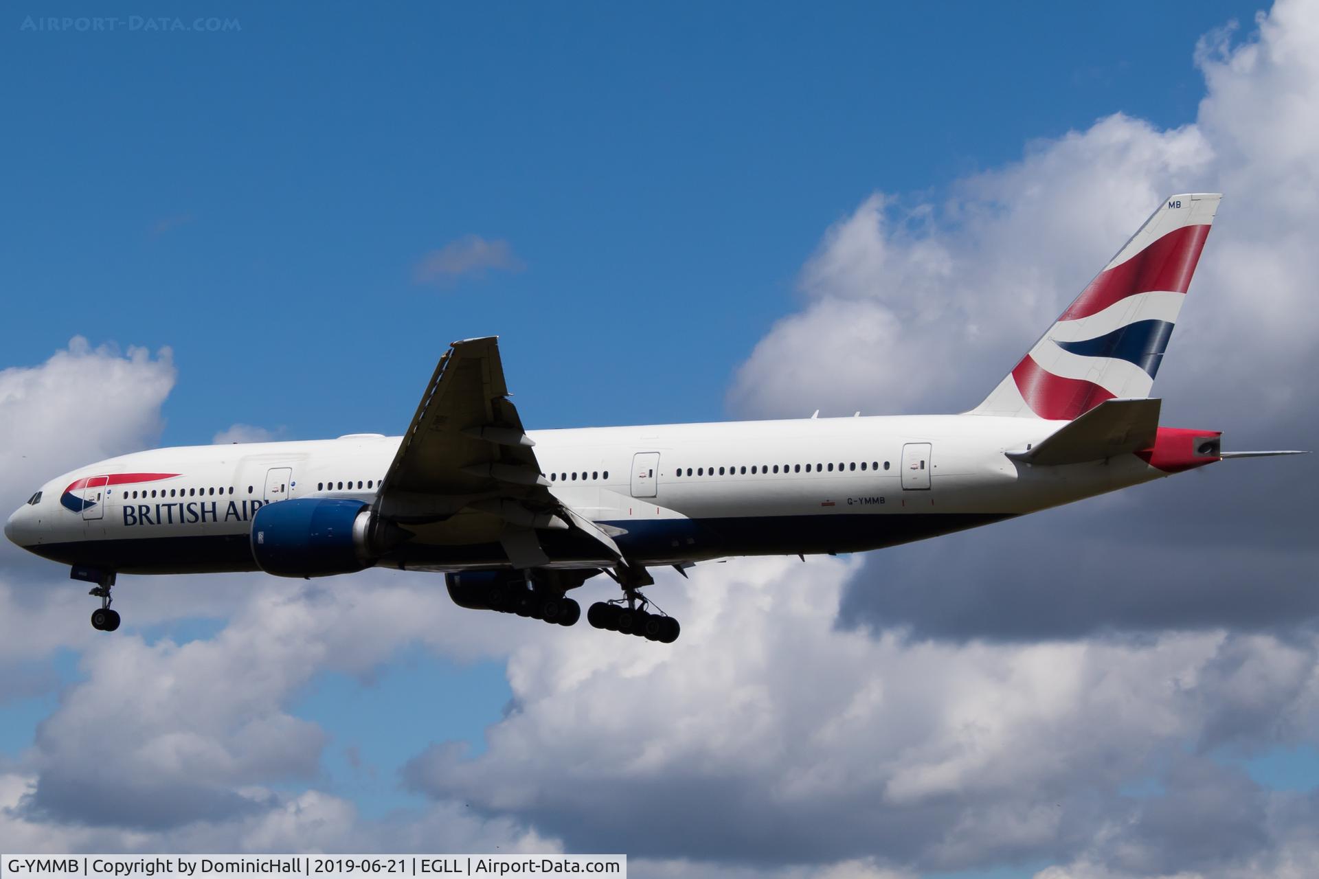 G-YMMB, 2000 Boeing 777-236/ER C/N 30303, Landing RWY 27L