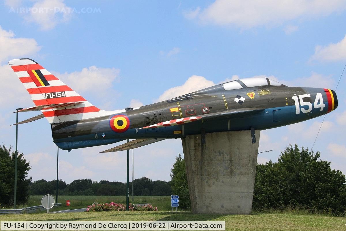 FU-154, 1953 Republic F-84F Thunderstreak C/N Not found (53-6806/FU-30/FU-15, At roundabout near Florennes Air Base.