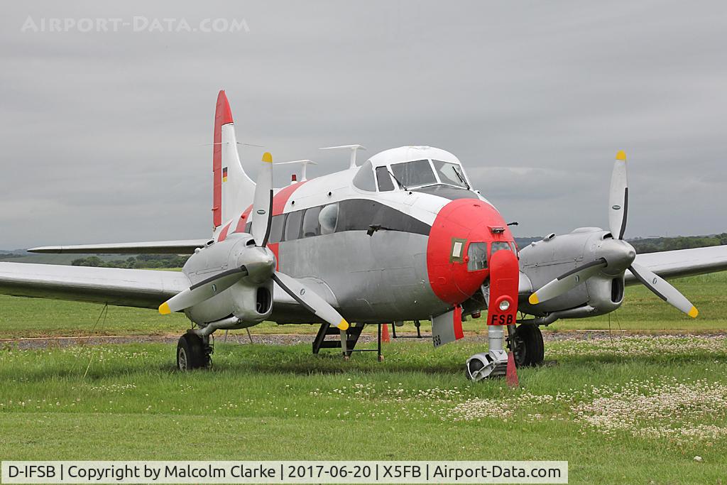 D-IFSB, De Havilland DH-104 Dove 2B C/N 04379, De Havilland DH-104 Dove at Fishburn Airfield, UK.