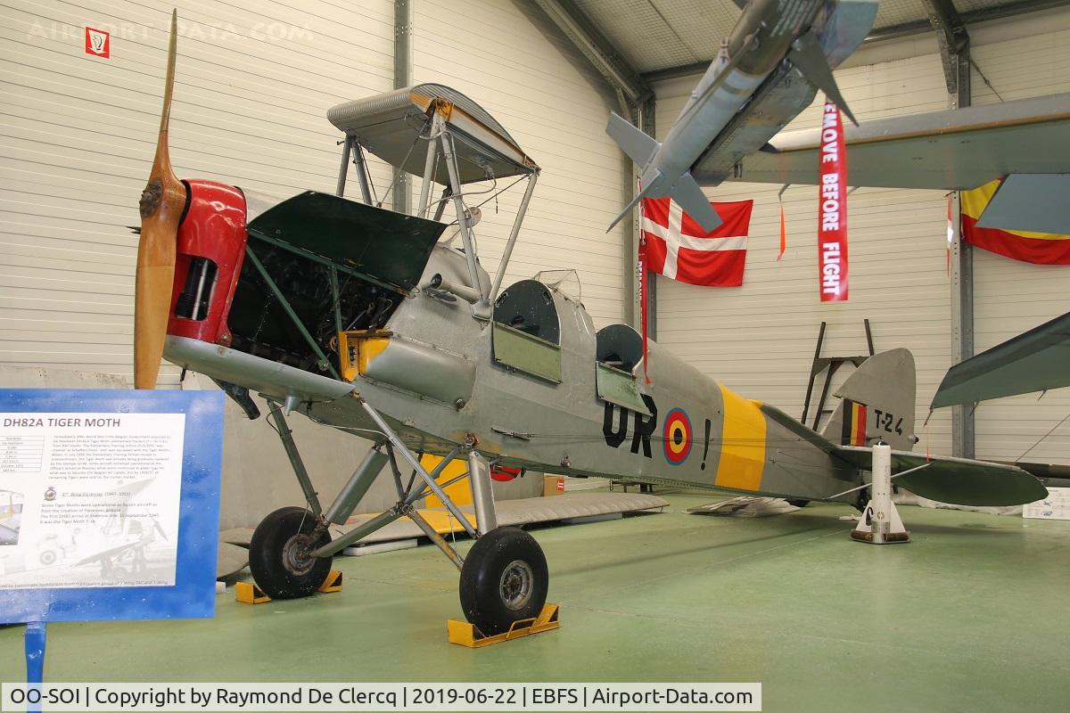 OO-SOI, 1940 De Havilland DH-82A Tiger Moth II C/N 83728, Former OO-SOI preserved at Florennes Air Base museum as fake T-24 of Belgian Air Force.